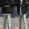 Guochao Unisex Amerikanischer Stil Dicke Warme Daunenjacke - Herbst Winter Buchstabenprint Baumwollmantel