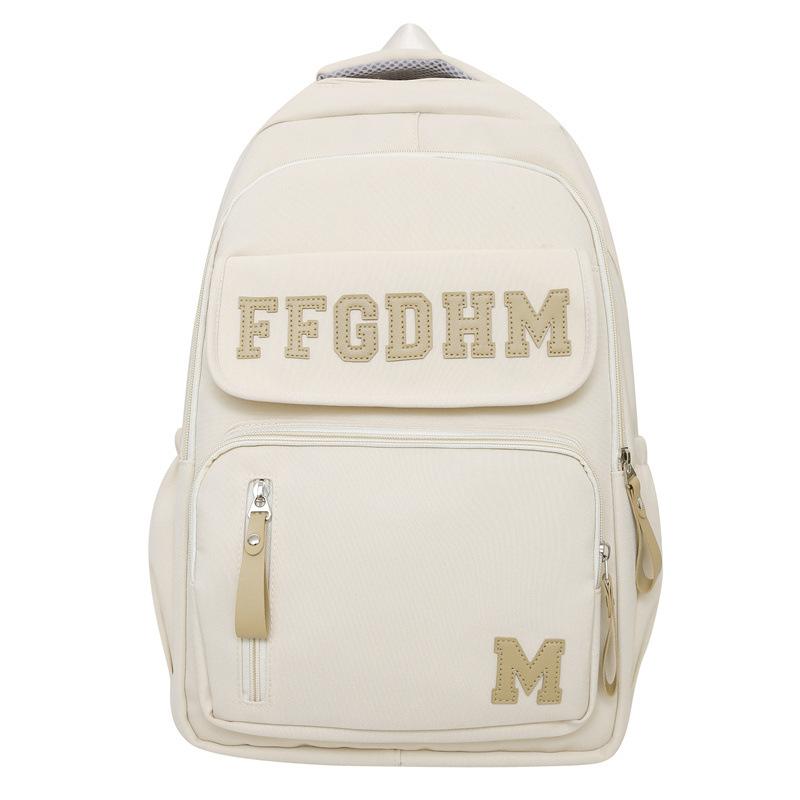 

Backpack junior high school high school student casual schoolbag new large capacity simple trend couple computer backpack білий
