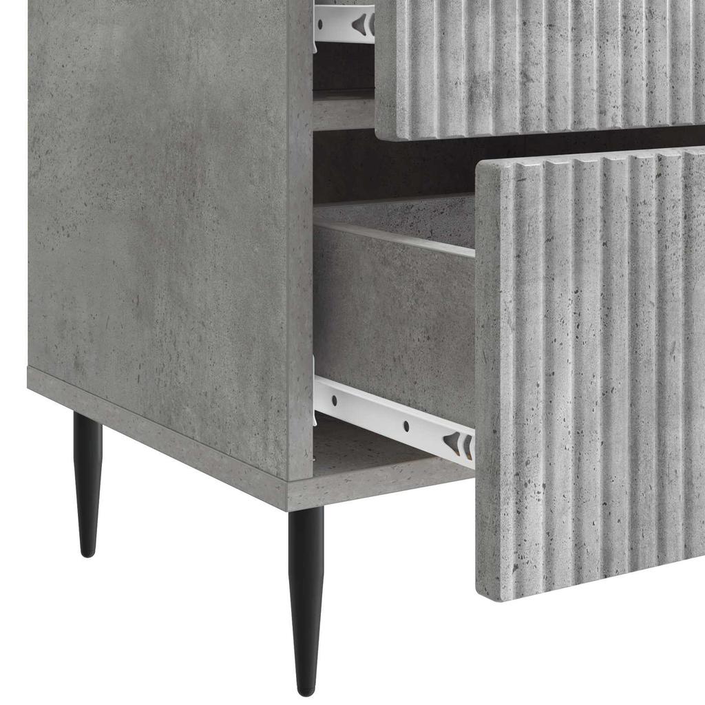 Nightstand Set of 2 Concrete Grey 43 x 34.5 x 47.5 cm Particleboard