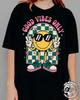 Good Vibes Only T-Shirt, Psychedelic T-shirt with a Happy Face Design