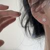 Flash Zircon Snowflake Stud Earrings: Elegant Women's Gift, Light Luxury & Versatile Fashion Design for Christmas.
