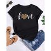 Maycaur Women Graphic Leopard Love Fashion Short Sleeve T Shirt 90s Ladies Print Clothes Casual Female T Shirt Womens T-Shirt