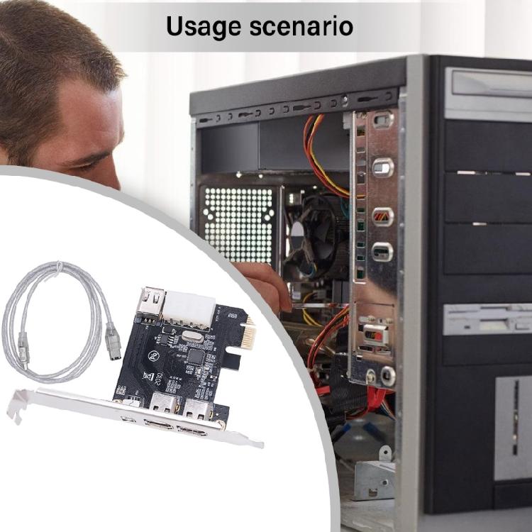 PCIe X1 4 Port Firewire 6Pin Expansion Card PCIE 1394 Chipset Adapter PCIE 1X to 1394 Expansion Card For Desktop PC