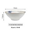 Japanese Ceramic Ink Wash Bowl and Plate Set - Tableware for Home Dining