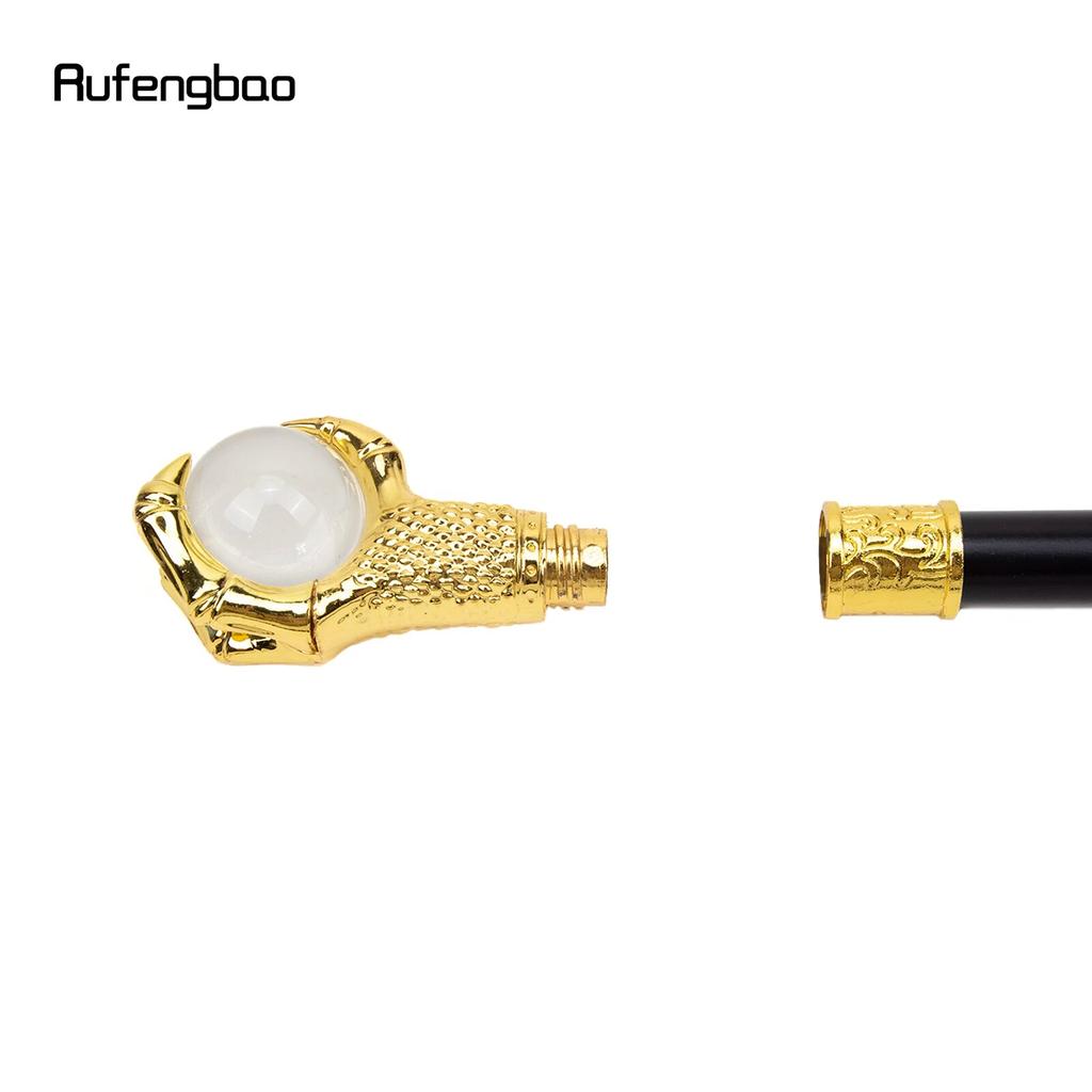 Goldener Drachenklaue-Griff, Glaskugel-Gehstock, modischer dekorativer Gehstock, Gentleman, eleganter Cosplay-Knopf, Crosier, 93 cm