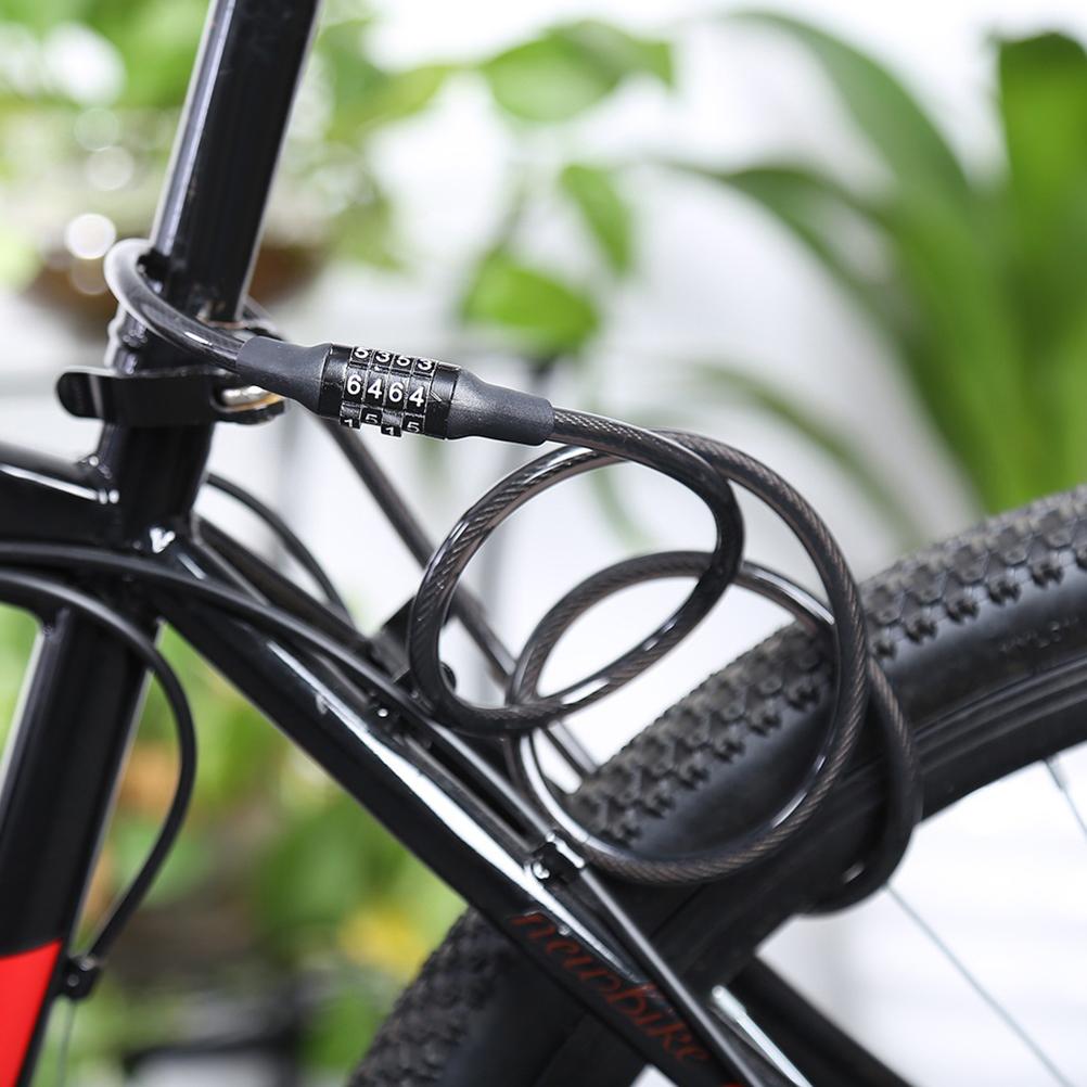 Bike Lock 4 Digit Resettable Combination Coiling Bike Cable Lock for Road Bike Mountain Bike