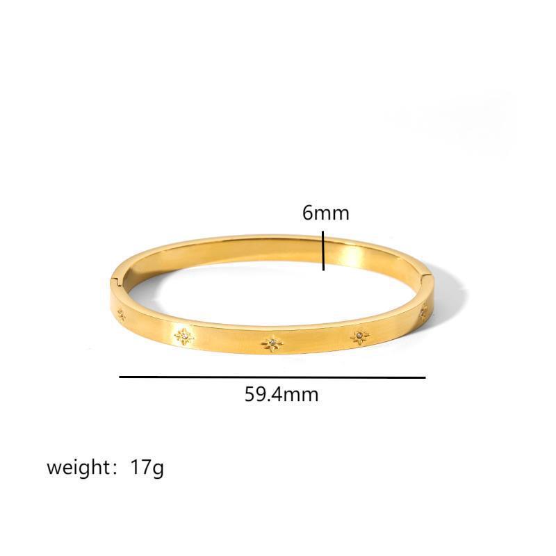 Geometric Star Stainless Steel Bracelet With 18k Gold Plating For Fashionable Women