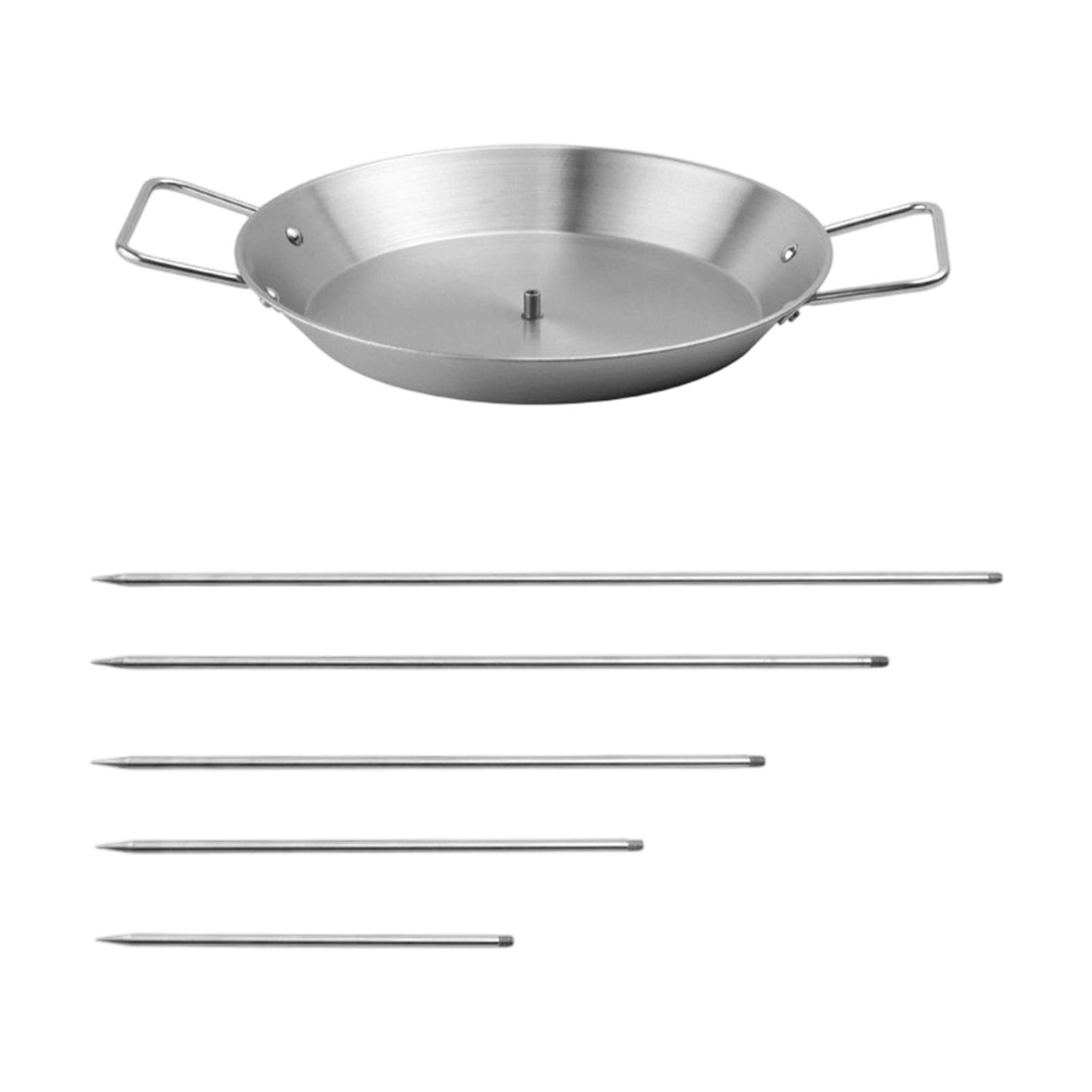 

Stainless Steel Vertical Screw BBQ Pot Vertical Skewer Grill Pan Accessories 5 Detachable BBQ Plates Meat Grilling One Size
