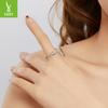 S925 Sterling Silver Vintage Celtic Knot Open Ring, Elegant Mysterious Pattern Sterling Silver Ring Jewelry