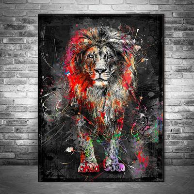Abstract Lion Canvas Art Posters and Prints Graffiti Art Animals Paintings On the Wall Art Decor Pictures For Living Room Cuadro