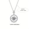 1ct Moissanite Necklace 925 Sterling Silver Women's Pendant Clavicle Chain Jewelry Decor Mother's Day Valentine's Day Proposal E