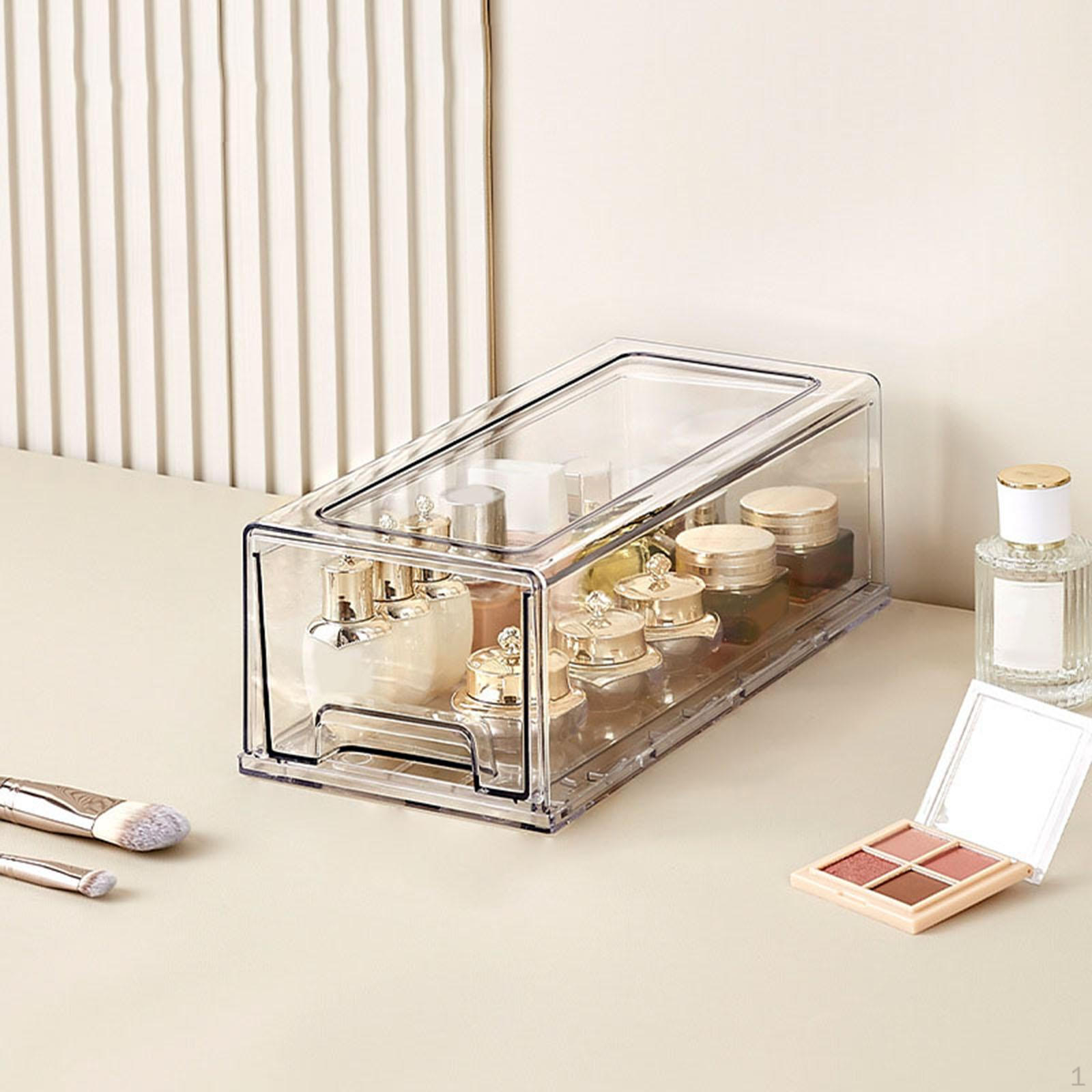

Прозрачный акриловый настольный органайзер для хранения косметики и украшений 32x15x11cm
