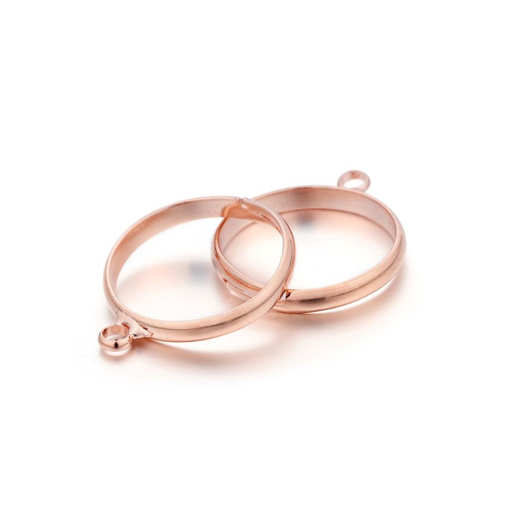 20ks/šarže Nastavitelné nastavení prázdného kroužku s otvorem pro DIY módní kroužky Příslušenství pro výrobu šperků Zjištění