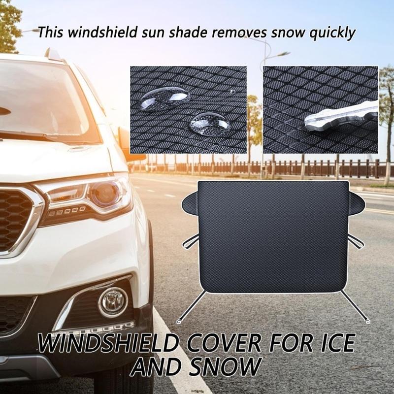 Front Windshield Protective Layer Strong Cloth Cover Extended Use Car Windshield Covers for Cold Climate & Sun Defense