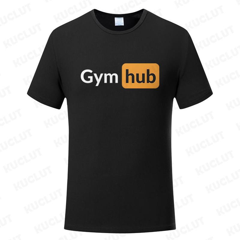 Gym Hub Print Men's T-Shirt Oversize Funny Graphic Tees for Men Summer Tops T Shirt for Men Clothing Fashion T Shirt Casual Tee