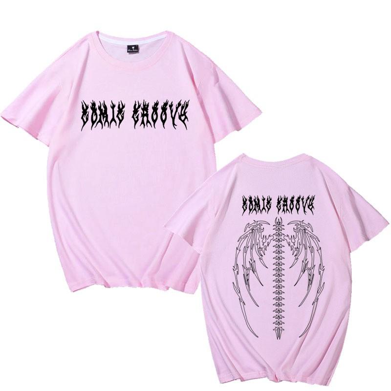Womens Oversized Loose Fit Cotton T-Shirt With Graphic Print Round Neck Short Sleeve Casual Top