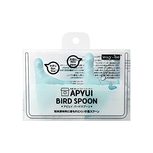Yawata Kasei Way-be APUYI BIRD SPOON Measuring Spoons, Set of 2, White