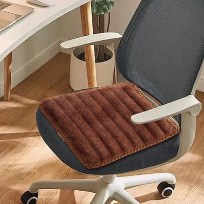 Seat Cushion Trapezoidal Shape Adjustable Straps Plush Material Chair Pad Dining Office Car Seat Cover Home Accessory