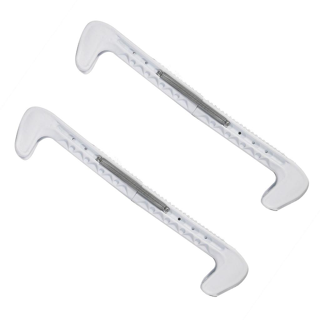 1 Paar Schlittschuhkufenschützer aus Kunststoff mit verstellbarer Feder (blau)