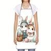 1pc Easter Bunny and Chick with Eggs Apron - Cute Baking Outfit, Sleeveless Cover-Up Design, Soft Colors, Durable Polyester, Perfect for Easter Egg Hu