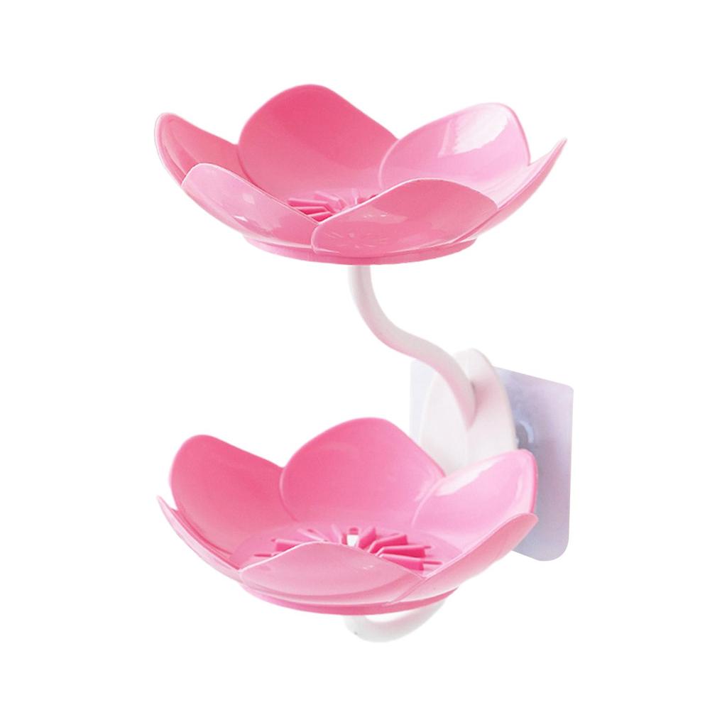 Drain Soap Tray Double Layer Wall Mounted Soap Box for Balcony Tubs Bathroom