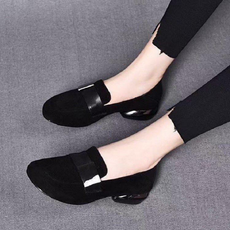 Soft sole soft surface comfortable single shoes autumn new soft leather Doudou shoes thin shoes matte leather