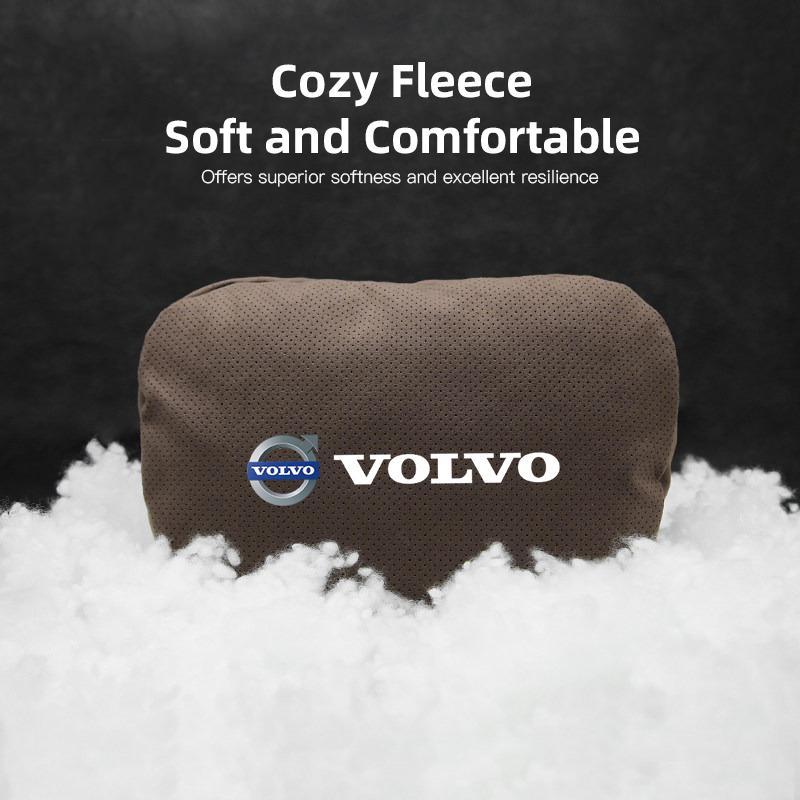Volvo Car Suede Seat Headrest Cotton Neck Pillow For Volvo V60 V40 XC90 S60 C30 XC60 V70 S90 Rdesign Auto Interior Lumbar Pillo