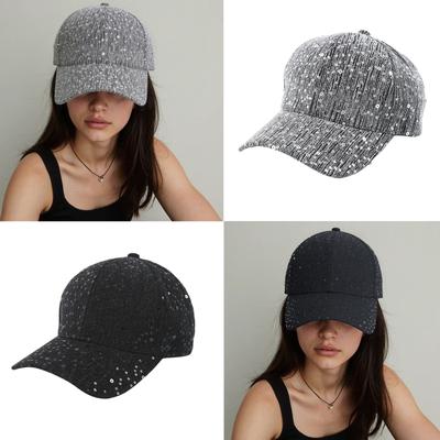 Sparkling Rhinestone Edge Baseball Hat Women Sun Hat Fashionable Outdoor Hat for Women and Girls