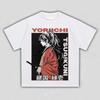 Demon Slayer Yoriichi Tsugikuni Anime Print T-shirt, Unisex Cool Manga Art Graphic Tee, Casual Streetwear Short Sleeve Top