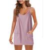 Vestito Canotta da Donna Senza Maniche con Tasche, Vestito Mini Casual Ampio