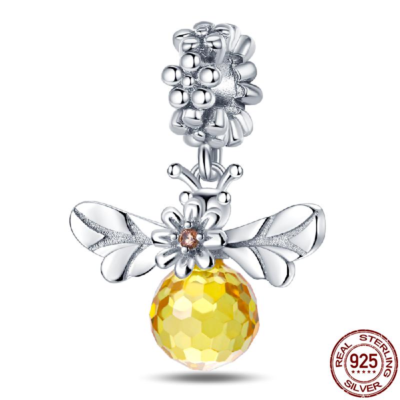 100% Strerling Copper Bee Series Charms Fit Original 3Mm Bracelet Beads Diy Jewelry For Women New In