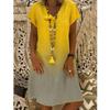 JPNTKY Fashion Summer Spring  Sleeve V-Neck Casual Dresses