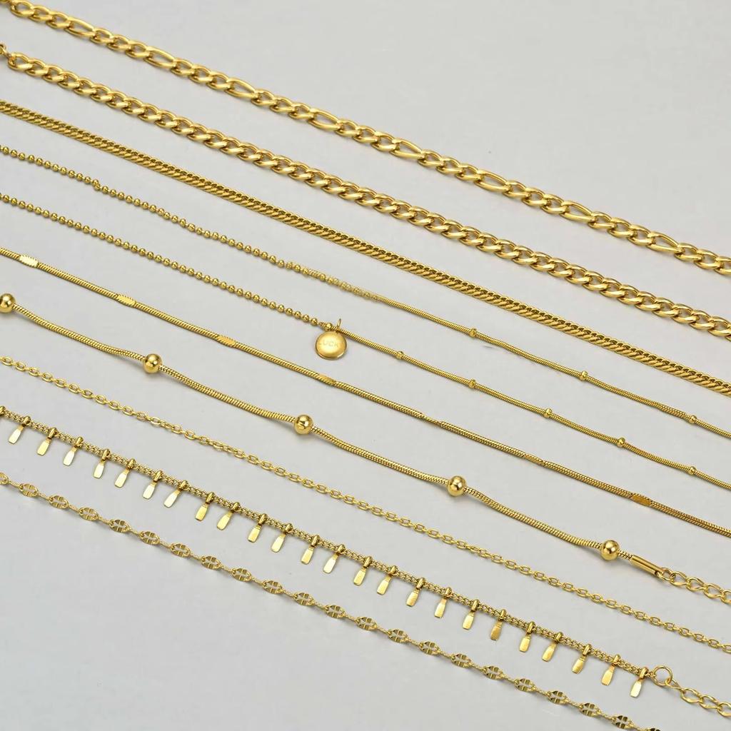 Waterproof Layered Link Chain Anklets Bracelet for Women, Gold Plated Foot Leg Anklets Summer Boho Beach Jewelry Adjustable