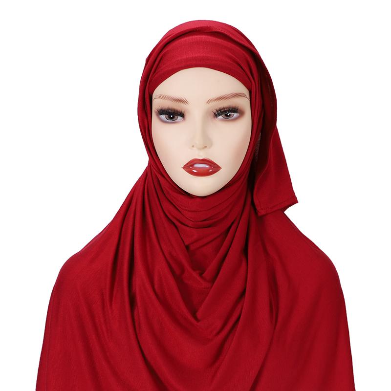 Muslim Pin Free Instant Jersey Hijab Women Jersey Bonnet Islam Shawls And Wraps Bonnet Hijab Underscarf Cap Foulard Femme