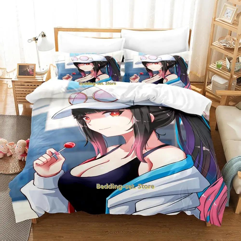 Hana Yomeguri Bedding Set Single Twin Full Queen King Size Bed Set Adult Kid Bedroom Duvetcover Sets Kawaii Anime Bed Sheet Set