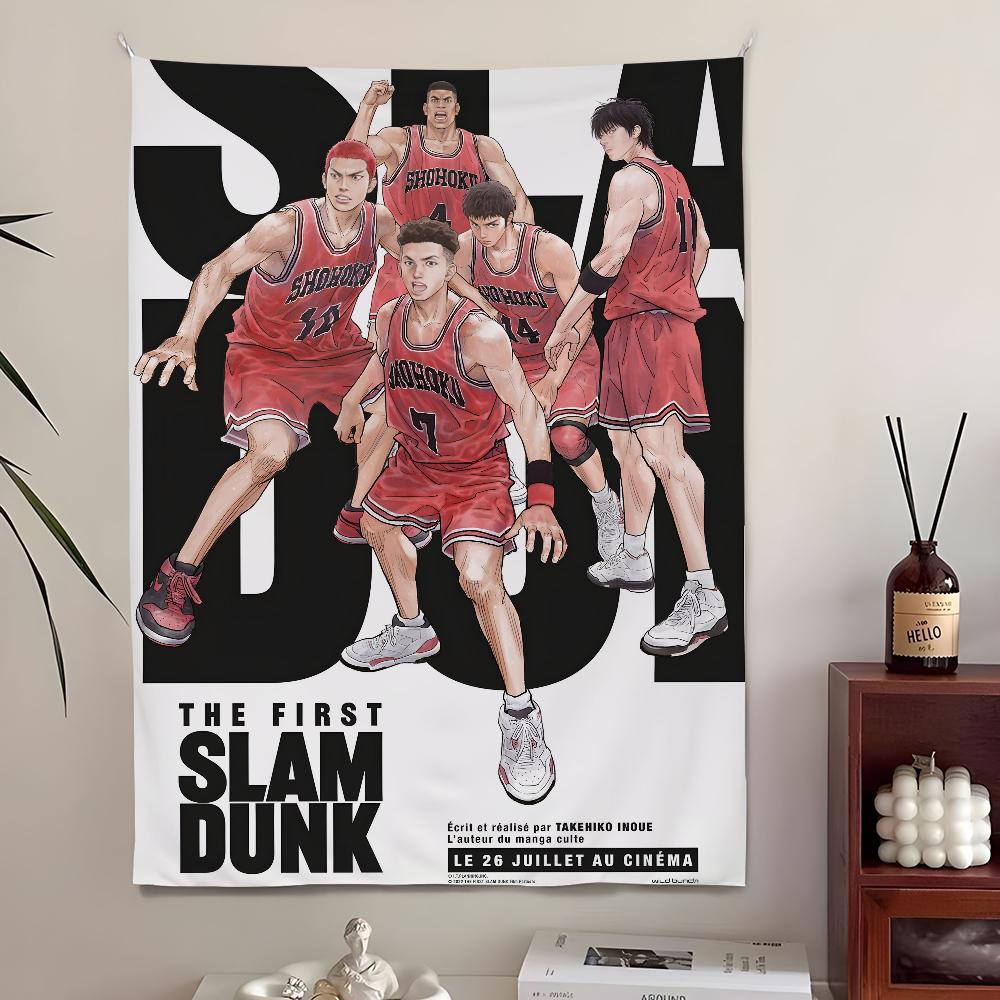 

VIKAMA Basketball Retro Tapestry Living Room Den Entrance Gaming Room Anime Surrounding Wall Decorations Home Decoration 74x94cm(29x37in)