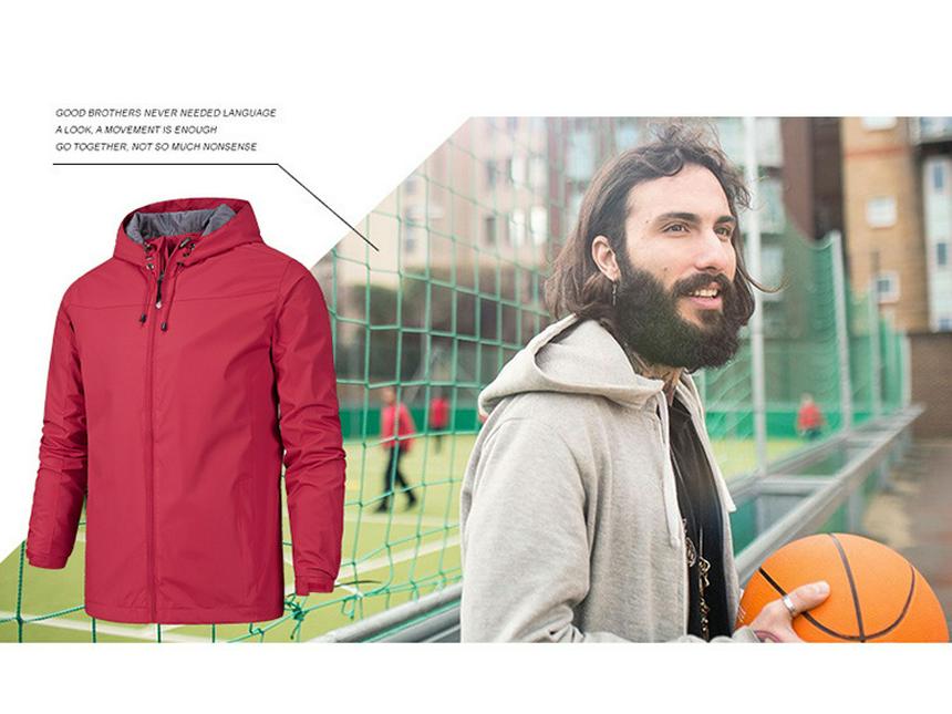 Men's Wind & Waterproof Solid Color Jacket: Spring/Autumn Style, Year-Round Mountaineering Single Layer