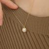 14k Freshwater Pearl Bezel Necklace (14k Gold) #LFN11