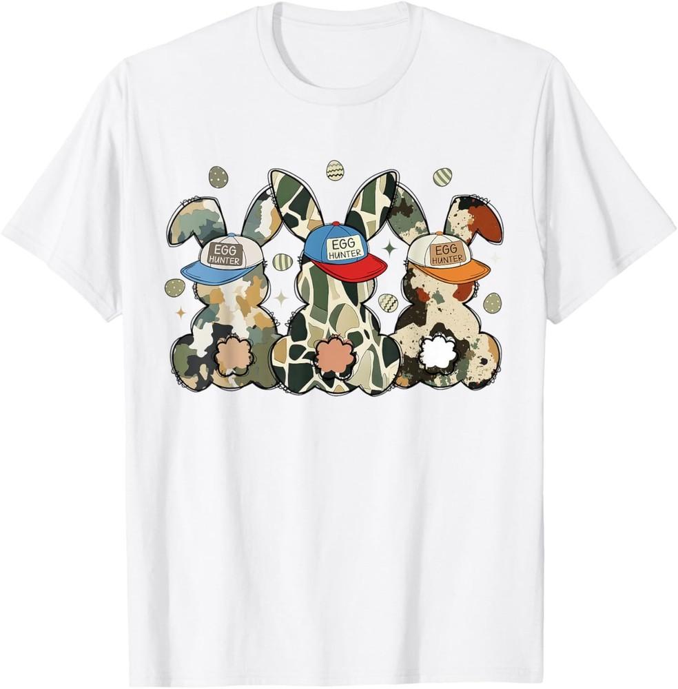 Funny Boy Egg Hunter Camo Bunny Happy Easter Mens Boys Kids T-Shirt Unisex T-Shirt L