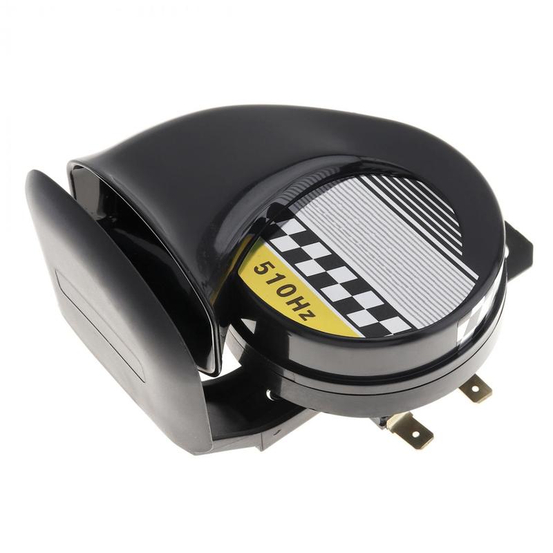 DC 12V 115dB Universal Car Horns Signal Single Sound ABS Snail Horn Claxon Fit for Motorcycles Bicycles Automobiles Cars Vehicle