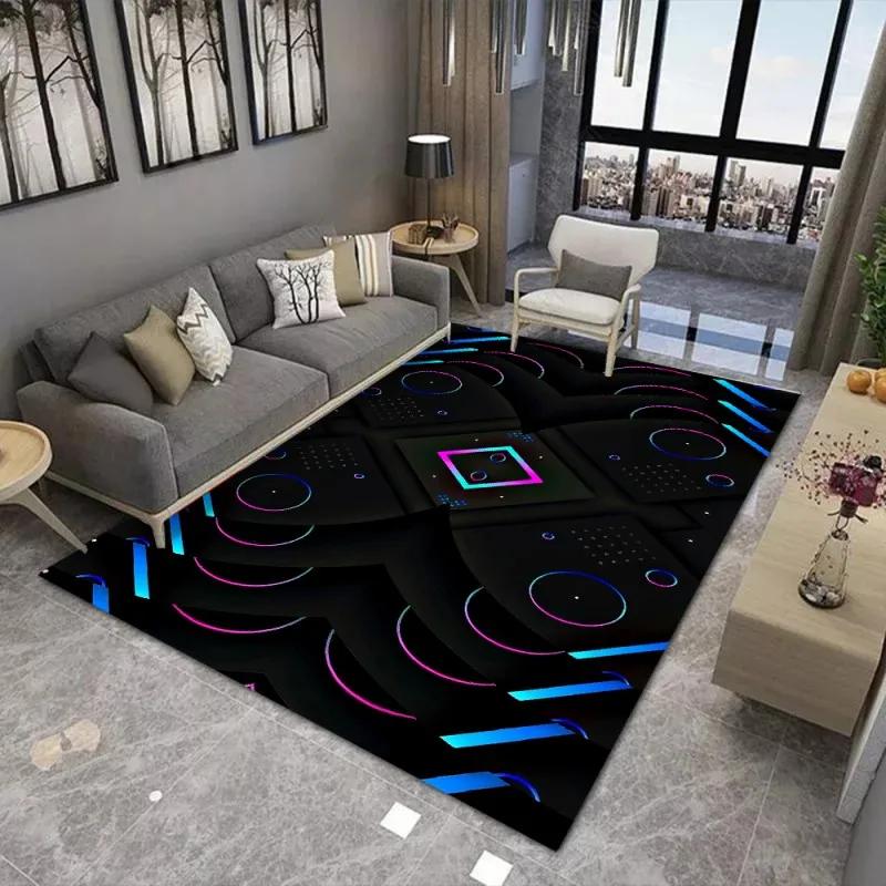 New 3D LED Illusion Carpet Living Room Washable Floor Lounge Large Area Non-Slip Carpet Teen Boy Girl Room Decoration Rug