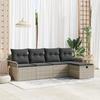 VidaXL 5-Piece Garden Sofa Set with Cushions Light Grey Synthetic Rattan 3358861