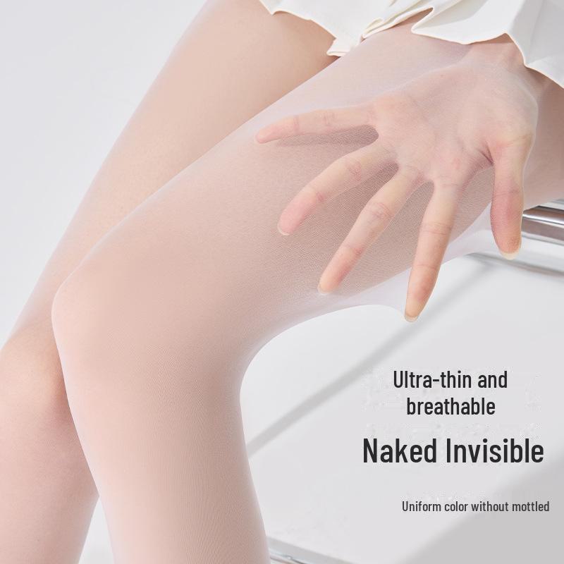 Women's White Anti-Snag Summer Pineapple Socks: Durable, Non-Slip, Ultra-Thin 0D Concealer Pantyhose for Skin-Brightening.