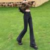 American Retro Flared Jeans Women's Spring and Autumn New Elastic Slim and Thin Design Mopping Pants