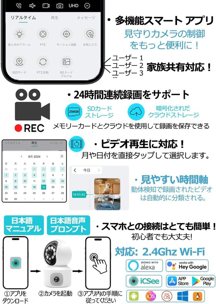 Haustierkamera Überwachungssystem gleichzeitig Sicherheit kein Bildschirm 1080p volle Überwachung 3 Millionen kompatibel mit Infrarot-Nachtsicht automatisch