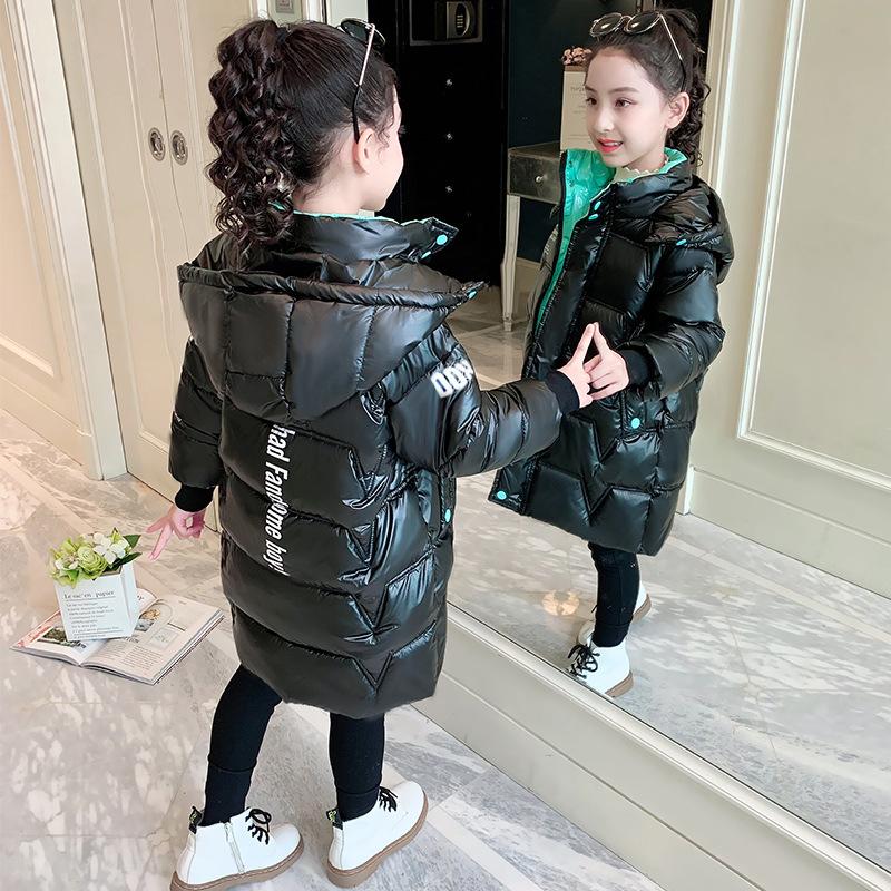 Girls' Winter Cotton Clothes, Stylish Down Jacket, Mid-length Cotton-padded Jacket, Thick Warm Coat
