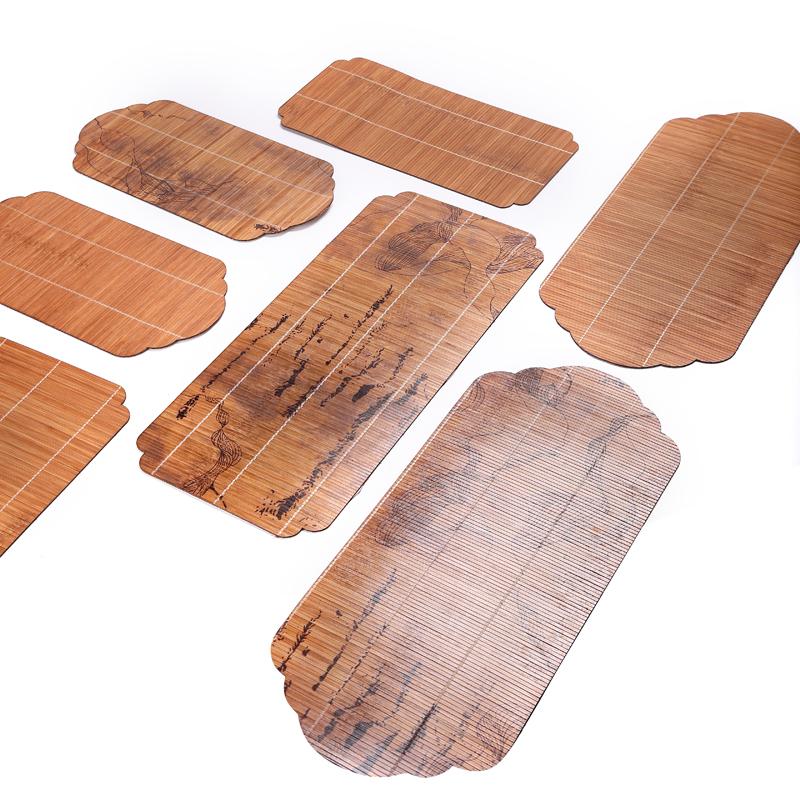 Chinese Zen Style Bamboo Tea Banquet Linen Insulation Pad Set - Teacup Mat, Pen Wash & Kung Fu Tea Accessories for Dry Brewing