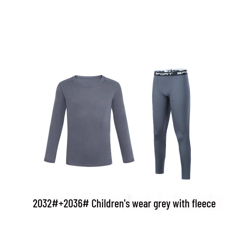 Girls' Velvet-Lined Warm Underwear Set - Seamless Long Sleeve and Pants for Autumn/Winter