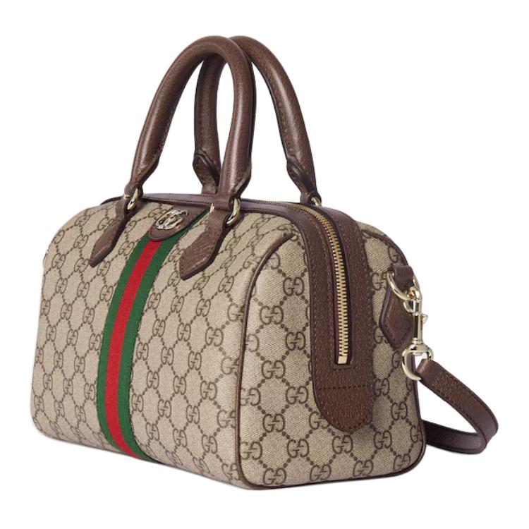 Gucci Ophidia Logo Læder Skulder Tote Taske Mellem Størrelse Damehåndtasker Brun 836825-FAE0J-9867