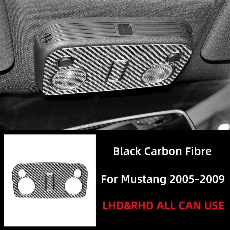 

For Ford Mustang Accessories 2005-2009 S197 GT Carbon Fiber Interior Car Reading Light Control Panel Trim Stickers Cover Frame чорний